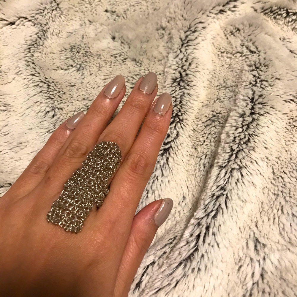 Silver chain mesh Ring